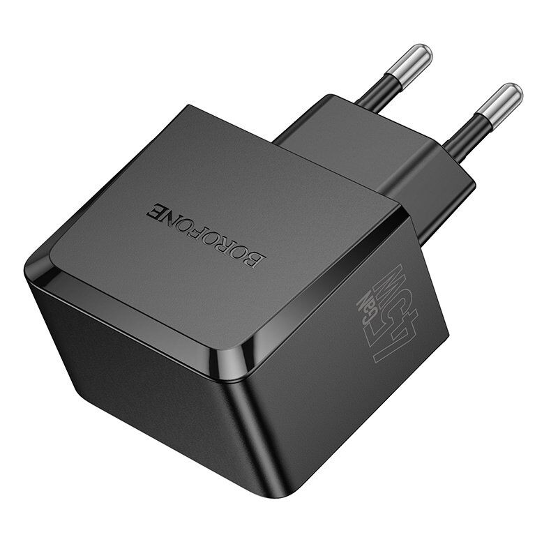 Мережевий зарядний пристрій BOROFONE BAS62A 2 TYPE-C PD 45W, чорний Мережевий зарядний пристрій BOROFONE BAS62A 2 TYPE-C PD 45W, чорний