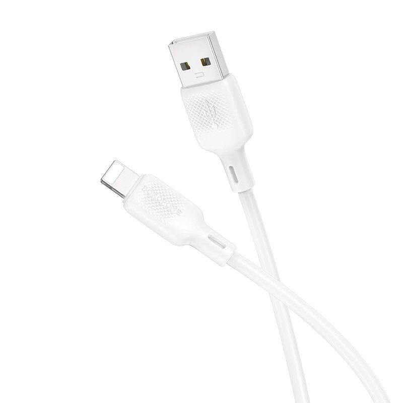 USB кабель BOROFONE BX113 USB - Lightning SILICONE 2,4A 1 метр, білий
