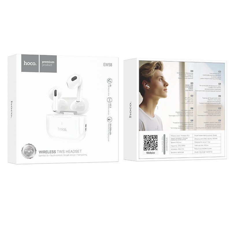 Беспроводные наушники HOCO EW58, белый Беспроводные наушники HOCO EW58, белый