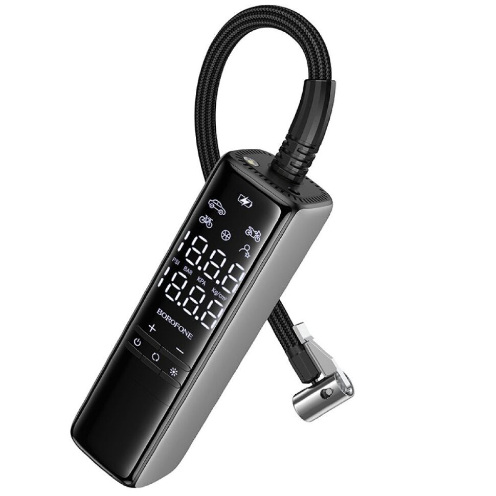 Автомобільний насос-компресор BOROFONE FC1, ЧОРНИЙ Автомобільний насос-компресор BOROFONE FC1, ЧОРНИЙ