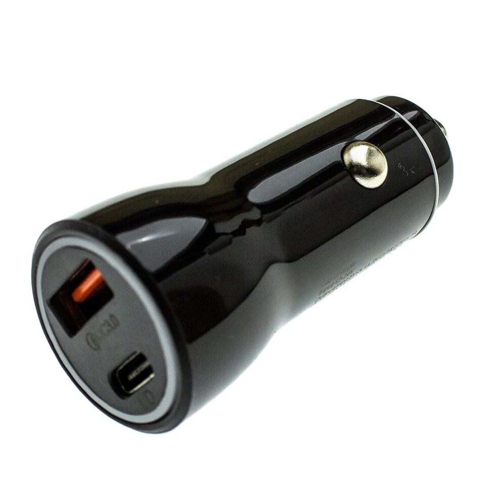 Автомобільний зарядний пристрій MEGA 1 USB QC 3.0 + 1 TYPE-C PD 38W без упаковки