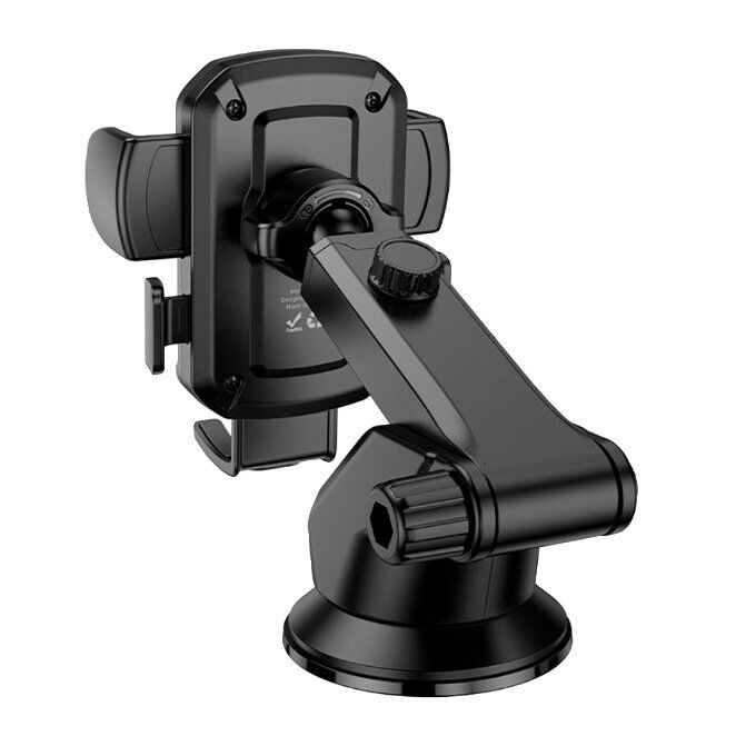 Автомобільний тримач HOCO H65 Gamble на лобове скло присоска - утримувач з кнопкою, чорний Автомобільний тримач HOCO H65 Gamble на лобове скло присоска - утримувач з кнопкою, чорний