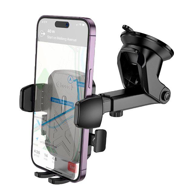 Автомобільний тримач HOCO H65 Gamble на лобове скло присоска - утримувач з кнопкою, чорний Автомобільний тримач HOCO H65 Gamble на лобове скло присоска - утримувач з кнопкою, чорний