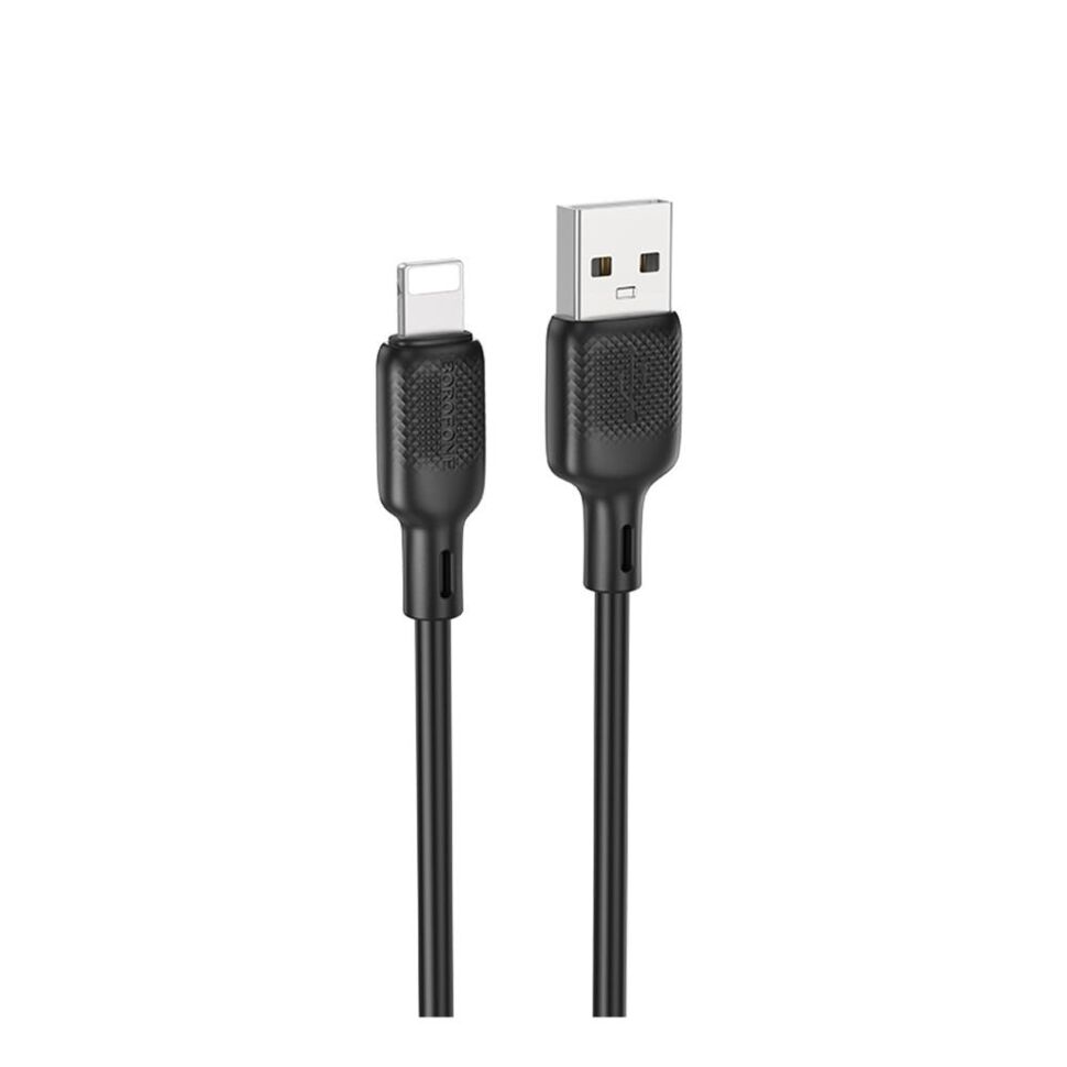 USB кабель BOROFONE BX113 USB - Lightning SILICONE 2.4A  2 метри, чорний