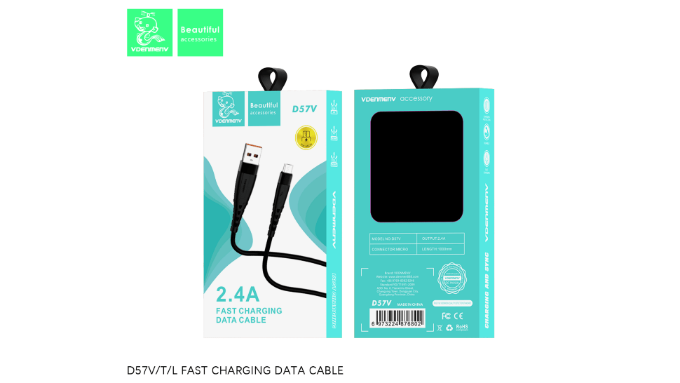 Кабель USB Denmen D57V USB - micro USB (2.4A) ЧОРНИЙ силіконовий провід Кабель USB Denmen D57V USB - micro USB (2.4A) ЧОРНИЙ силіконовий провід