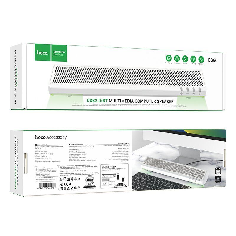 Колонка бездротова HOCO BS66, білий Колонка бездротова HOCO BS66, білий