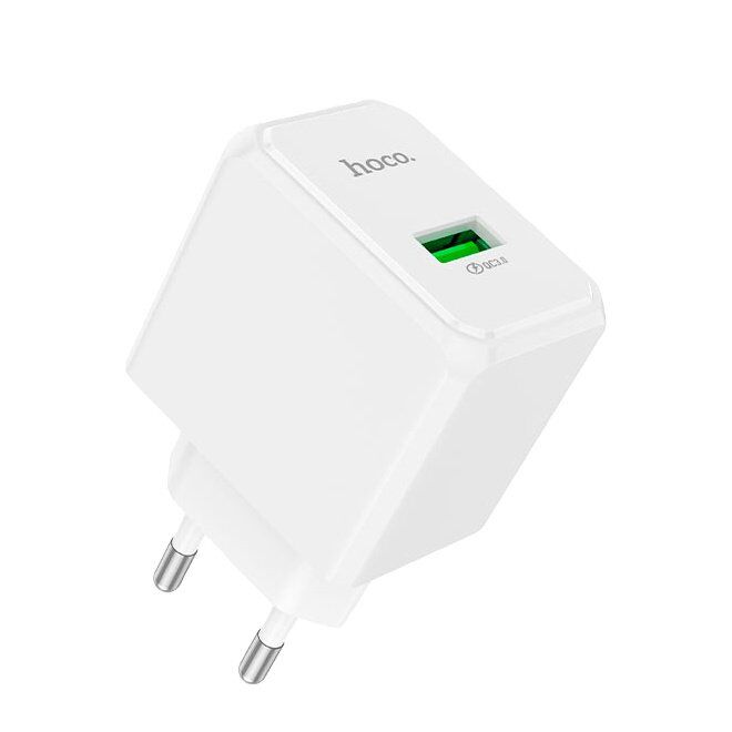 Мережевий зарядний пристрій HOCO CS12A QC3.0 USB 18W, БІЛИЙ Мережевий зарядний пристрій HOCO CS12A QC3.0 USB 18W, БІЛИЙ
