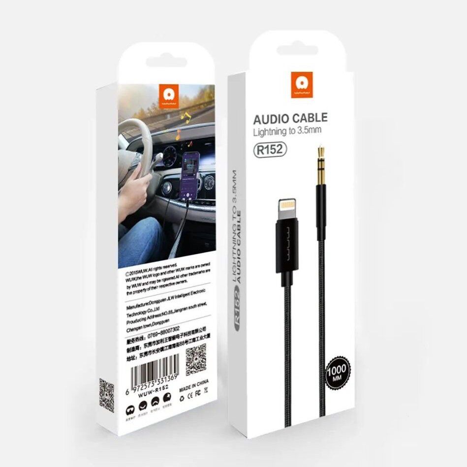 Кабель AUX WUW R152 Lightning - jack 3.5 мм