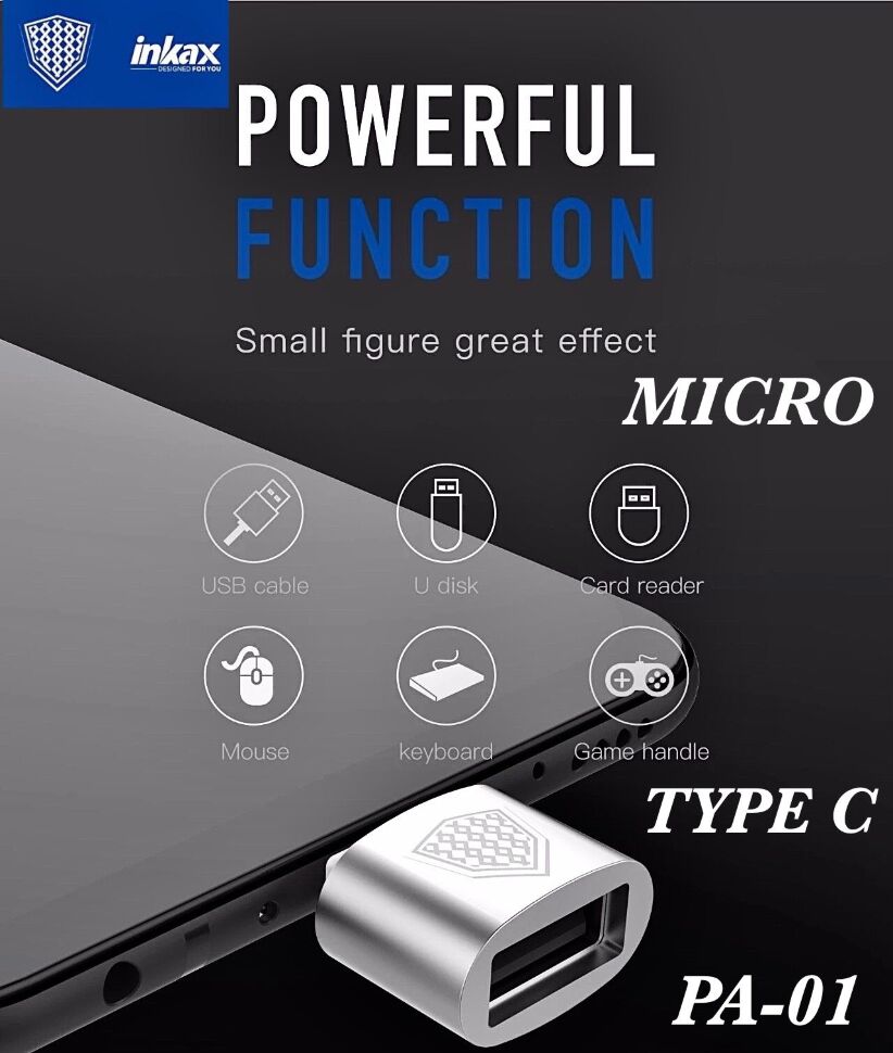 Перехідник OTG INKAX PA-01 USB - Type-C Перехідник OTG INKAX PA-01 USB - Type-C