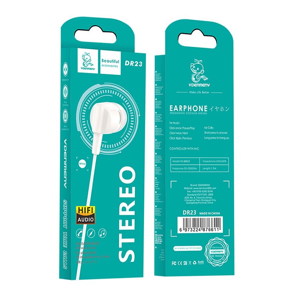 Навушники дротові DENMEN DR23
