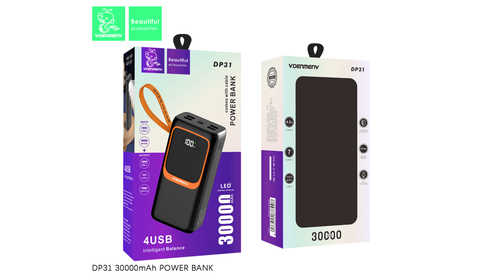 POWERBANK DENMEN DP31 30000mAh 4.5A 22,5W + ЛАМПА POWERBANK DENMEN DP31 30000mAh 4.5A 22,5W + ЛАМПА