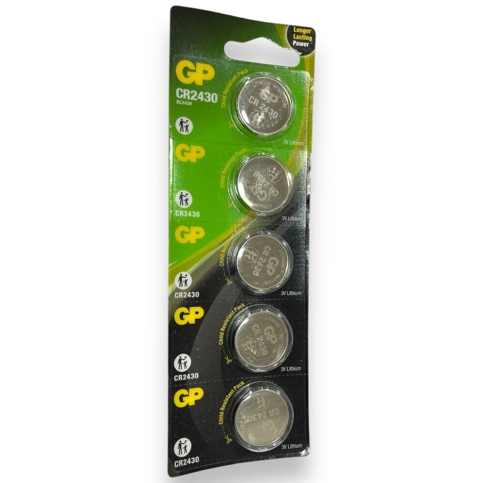 Батарейка CR2430 літієва GP 3V, 5 штук