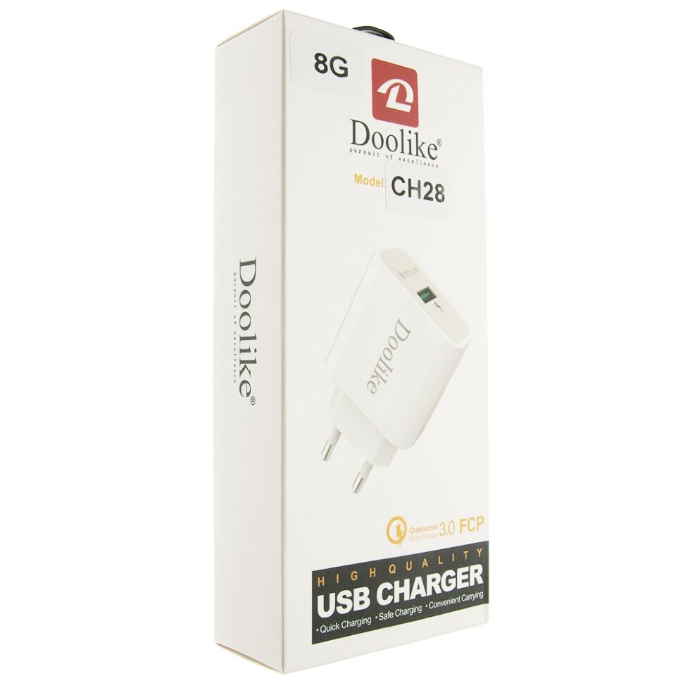 Зарядний пристрій Doolike DL-CH28 Quick Charge 3.0 + USB кабель iPhone 5