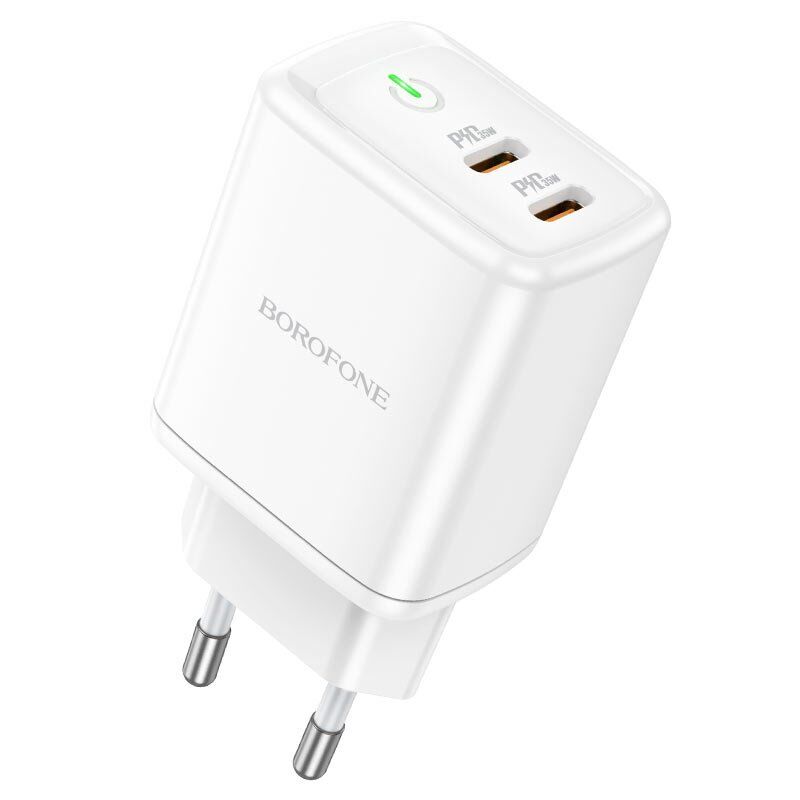 Мережевий зарядний пристрій BOROFONE BN9 Reacher PD35W dual port USB-C Мережевий зарядний пристрій BOROFONE BN9 Reacher PD35W dual port USB-C