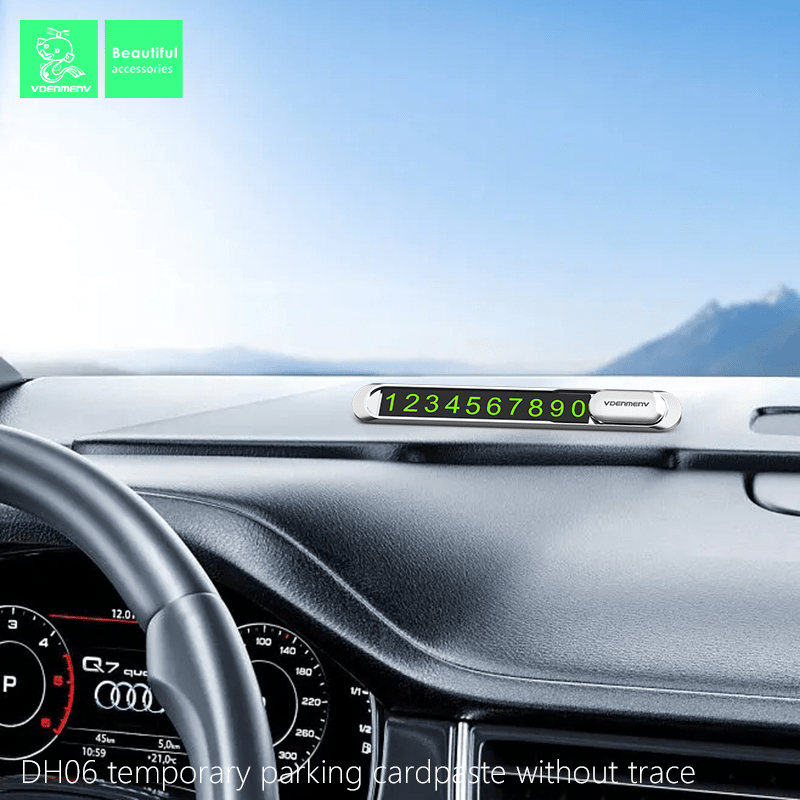Паркувальна табличка з номером телефону на панель автомобіля Denmen DH06 СТАЛЬ Паркувальна табличка з номером телефону на панель автомобіля Denmen DH06 СТАЛЬ