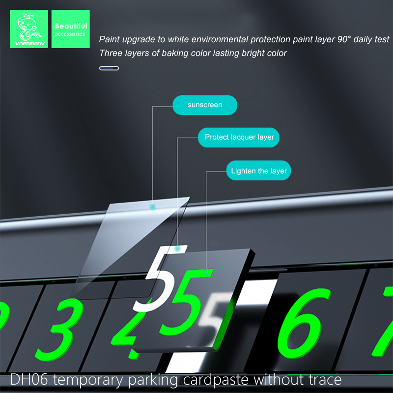 Паркувальна табличка з номером телефону на панель автомобіля Denmen DH06 СТАЛЬ Паркувальна табличка з номером телефону на панель автомобіля Denmen DH06 СТАЛЬ