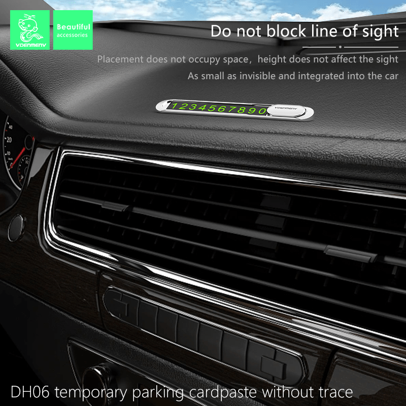 Паркувальна табличка з номером телефону на панель автомобіля Denmen DH06 СТАЛЬ Паркувальна табличка з номером телефону на панель автомобіля Denmen DH06 СТАЛЬ