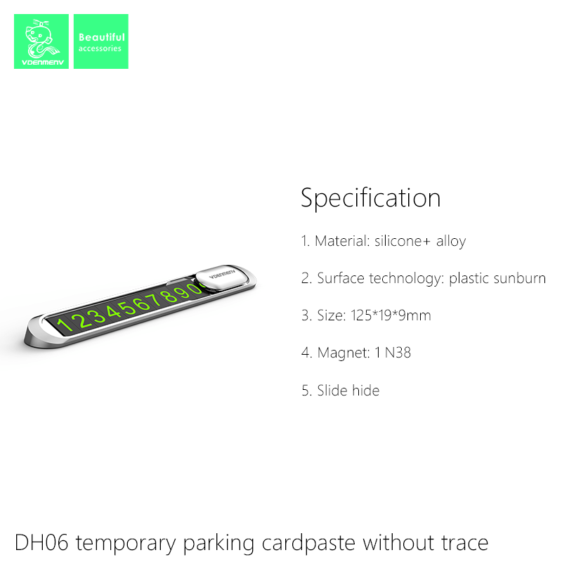 Паркувальна табличка з номером телефону на панель автомобіля Denmen DH06 СТАЛЬ Паркувальна табличка з номером телефону на панель автомобіля Denmen DH06 СТАЛЬ