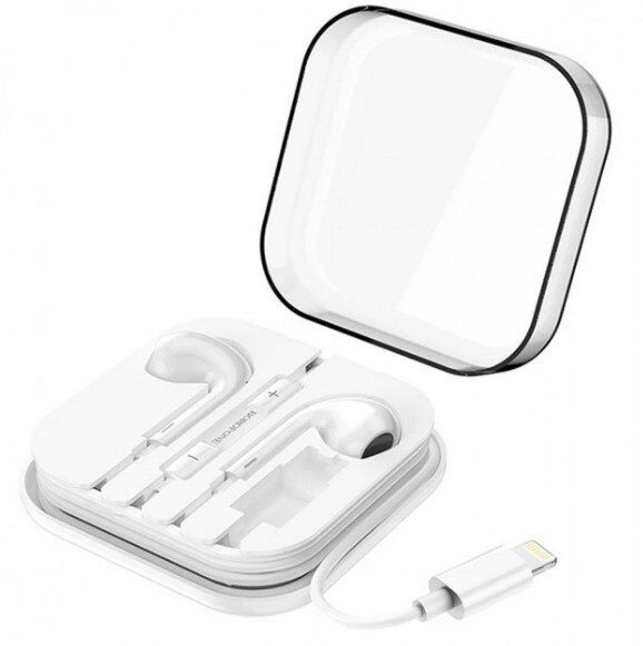 Дротові навушники BOROFONE BM30 MAX Lightning, білий Дротові навушники BOROFONE BM30 MAX Lightning, білий