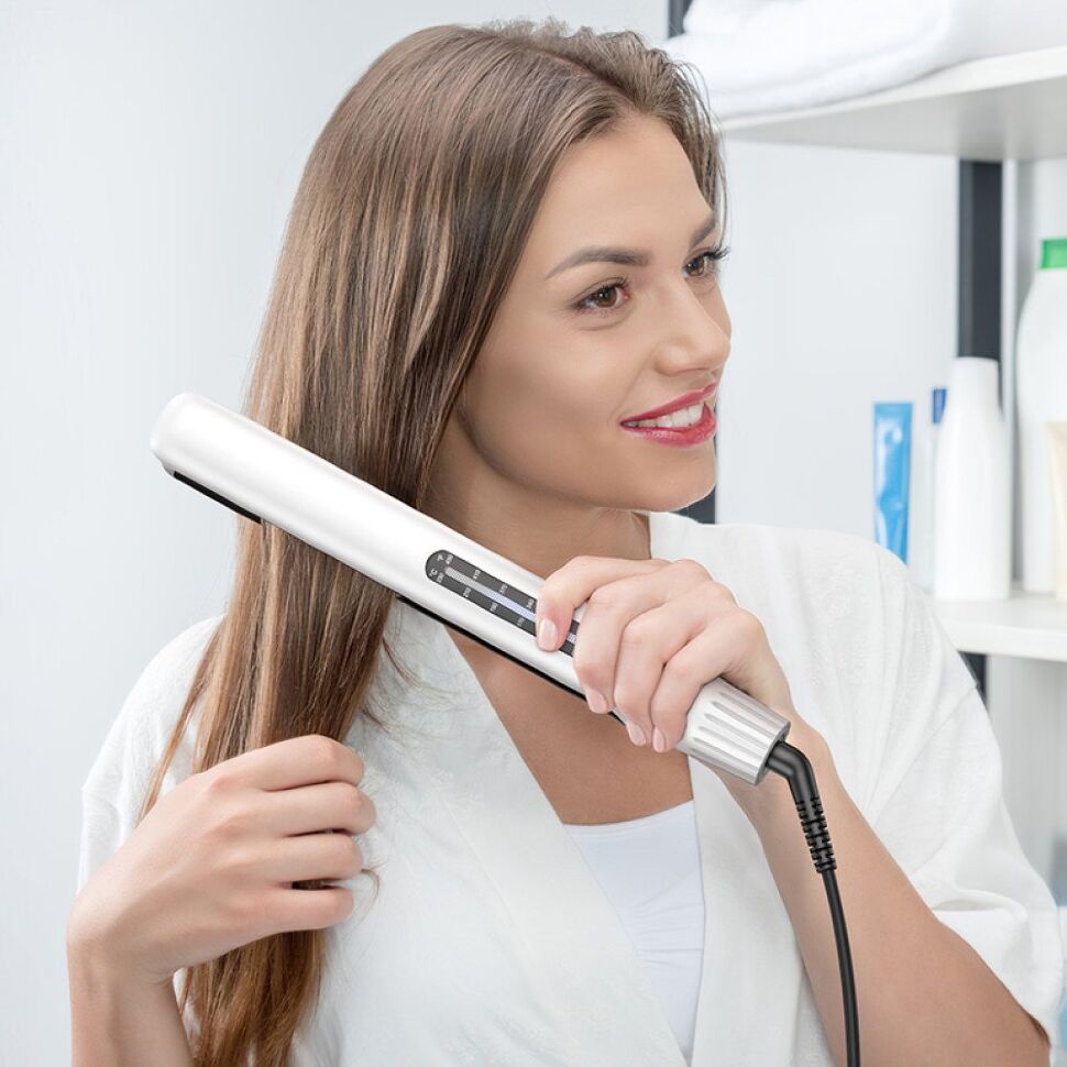 Випрямляч для волосся 2-в-1 HOCO HP41 випрямлення та завивка, БІЛИЙ Випрямляч для волосся 2-в-1 HOCO HP41 випрямлення та завивка, БІЛИЙ