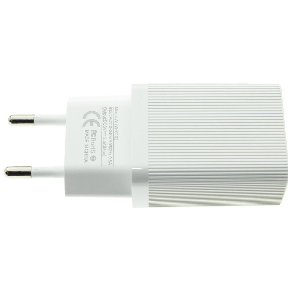 Мережевий зарядний пристрій WUW C102 2.4A 2USB Мережевий зарядний пристрій WUW C102 2.4A 2USB