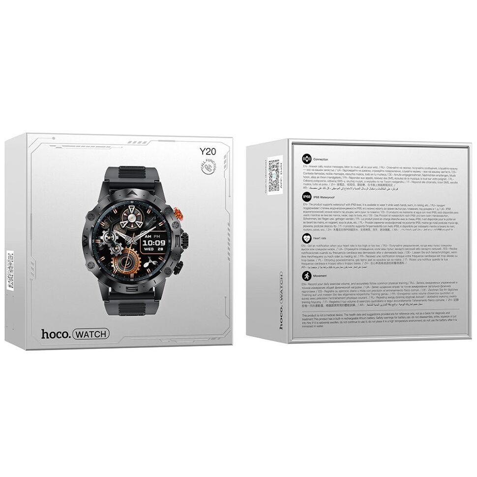 Годинник HOCO Y20 Smart sports watch (call version), BLACK
