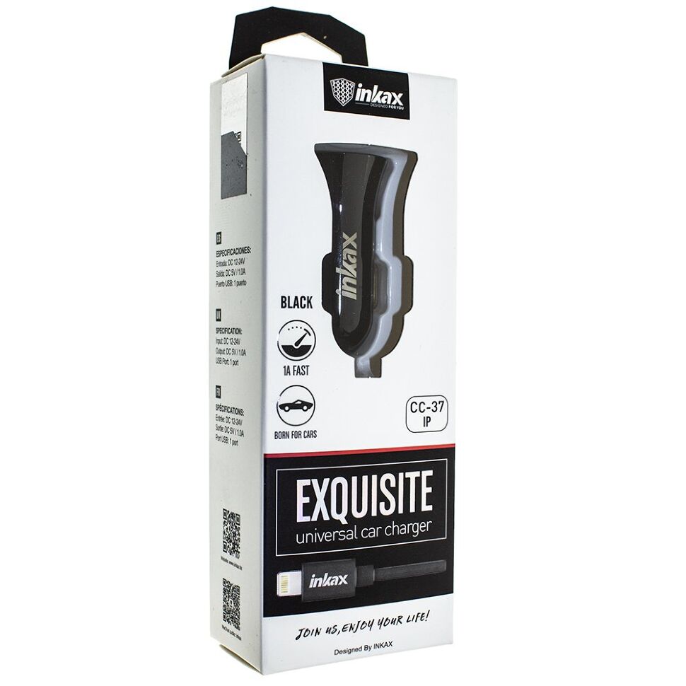 Зарядний пристрій INKAX CC-37 1.0A + USB кабель LIGHTNING Зарядний пристрій INKAX CC-37 1.0A + USB кабель LIGHTNING