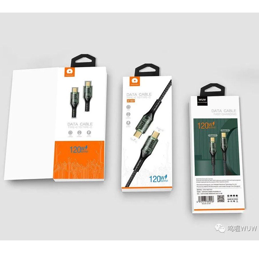 Кабель USB-C WUW X187 USB-C - Type-C 20W PD ТКАНИНА ЧОРНА Кабель USB-C WUW X187 USB-C - Type-C 20W PD ТКАНИНА ЧОРНА