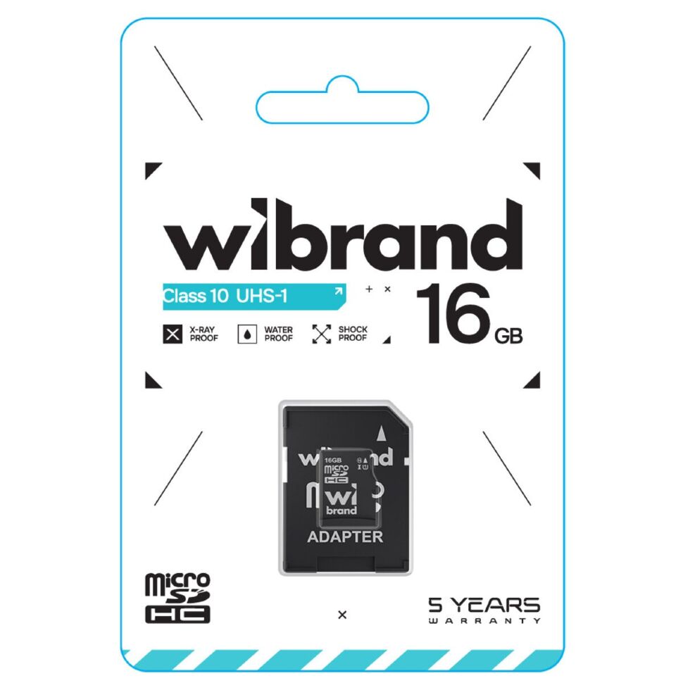 Карта пам'яті micro 16Gb Wibrand SDHC (UHS-1) class 10 (adapter SD)