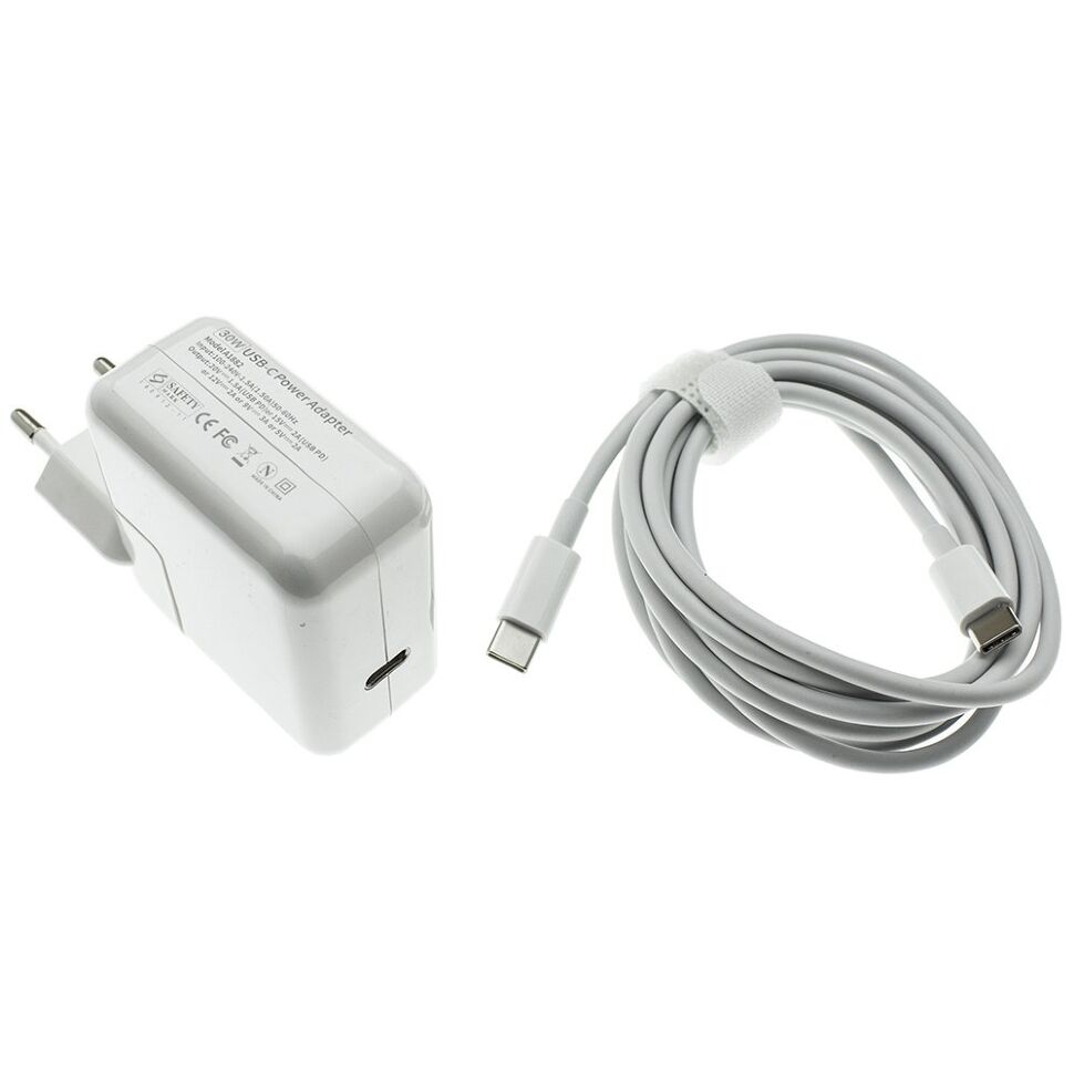 Блок живлення для MacBook APPLE AE30 Type-C PD 30W 20V 1.5A + кабель Type-C - Type-C, 2 метри Блок живлення для MacBook APPLE AE30 Type-C PD 30W 20V 1.5A + кабель Type-C - Type-C, 2 метри