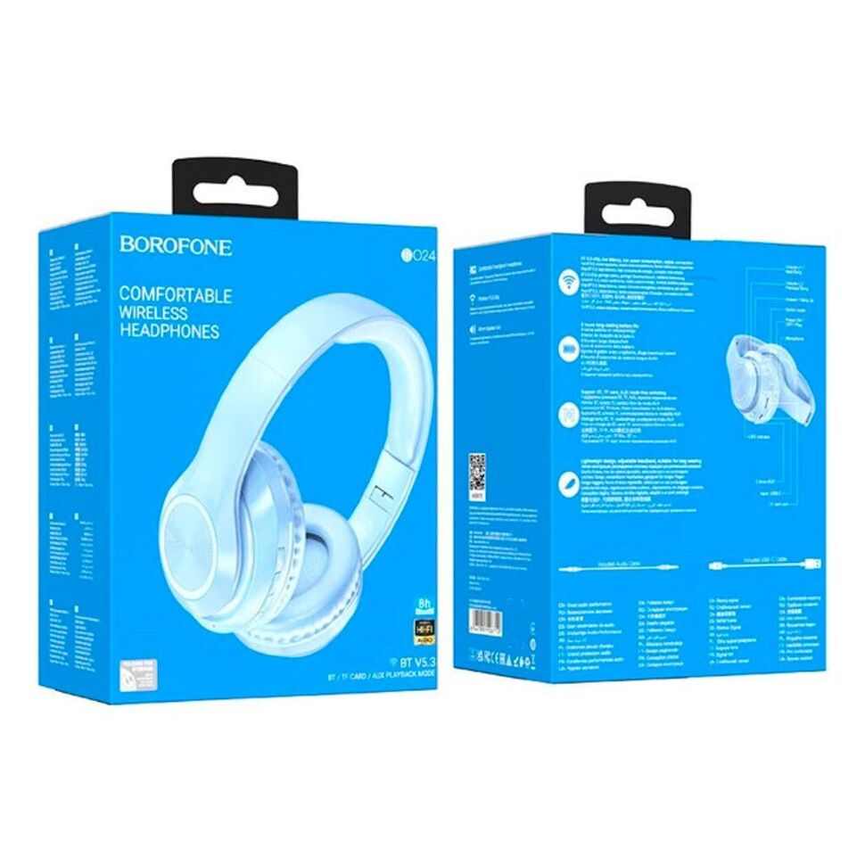 Бездротові повнорозмірні навушники BOROFONE BO24, синій Бездротові повнорозмірні навушники BOROFONE BO24, синій