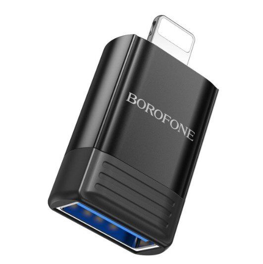 Перехідник BOROFONE BV18 OTG USB 2.0 - Lightning, ЧОРНИЙ