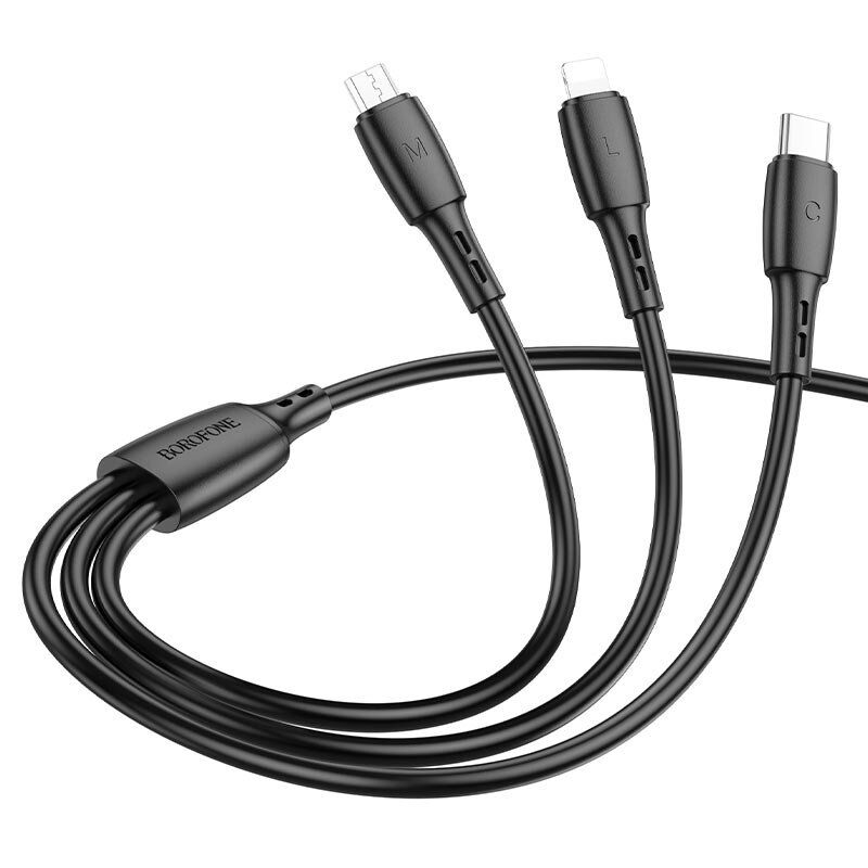 USB кабель BOROFONE BX71 charging data 3in1 USB - Type-C/MicroUSB/Lightning USB кабель BOROFONE BX71 charging data 3in1 USB - Type-C/MicroUSB/Lightning