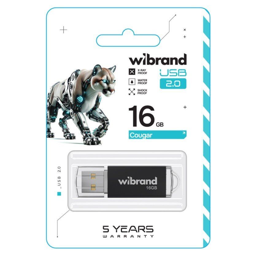 USB флеш 16Gb Wibrand Cougar Black 2.0 USB флеш 16Gb Wibrand Cougar Black 2.0