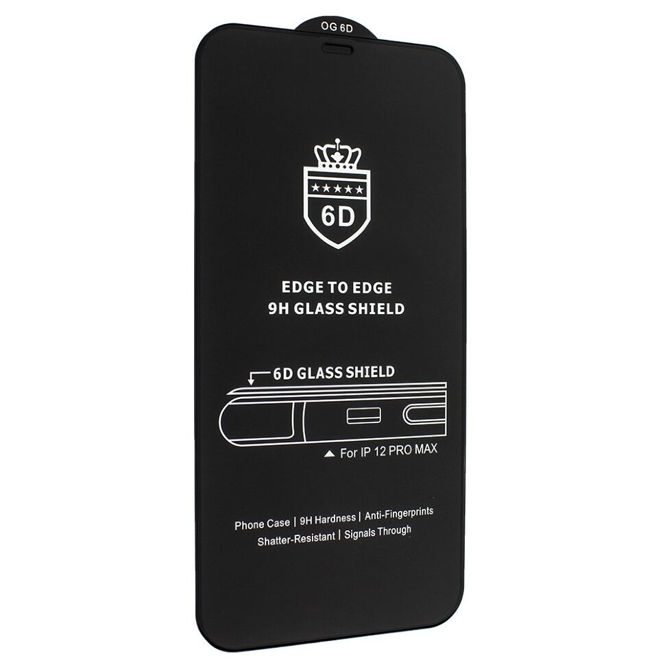 Захисне скло 6D для APPLE iPhone 12 PRO MAX 6,7" ЧОРНИЙ Захисне скло 6D для APPLE iPhone 12 PRO MAX 6,7" ЧОРНИЙ