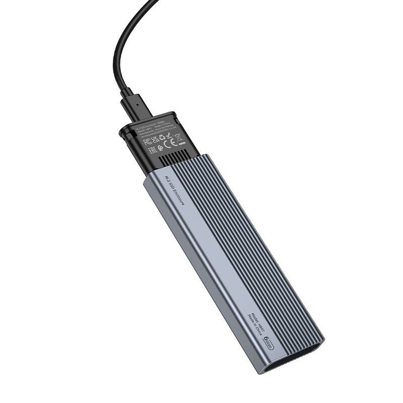 Кишеня для жорстких дисків HOCO HB47 M.2 SSD USB 3.1 / 6Gbps / max 4TB, сірий Кишеня для жорстких дисків HOCO HB47 M.2 SSD USB 3.1 / 6Gbps / max 4TB, сірий
