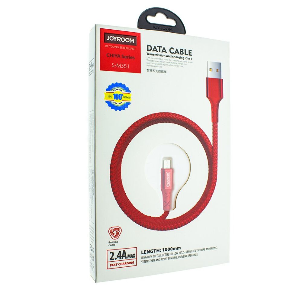 Кабель USB JOYROOM S-M351 USB - micro USB ЧЕРВОНИЙ