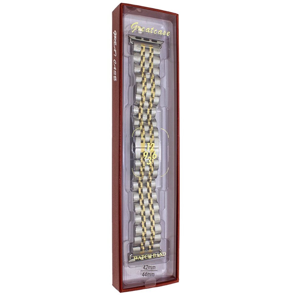 Ремінець металевий для годинника APPLE WATCH 42MM / 44MM / 45MM / 49MM 3-Bead Metal 4 LINE №20 Ремінець металевий для годинника APPLE WATCH 42MM / 44MM / 45MM / 49MM 3-Bead Metal 4 LINE №20