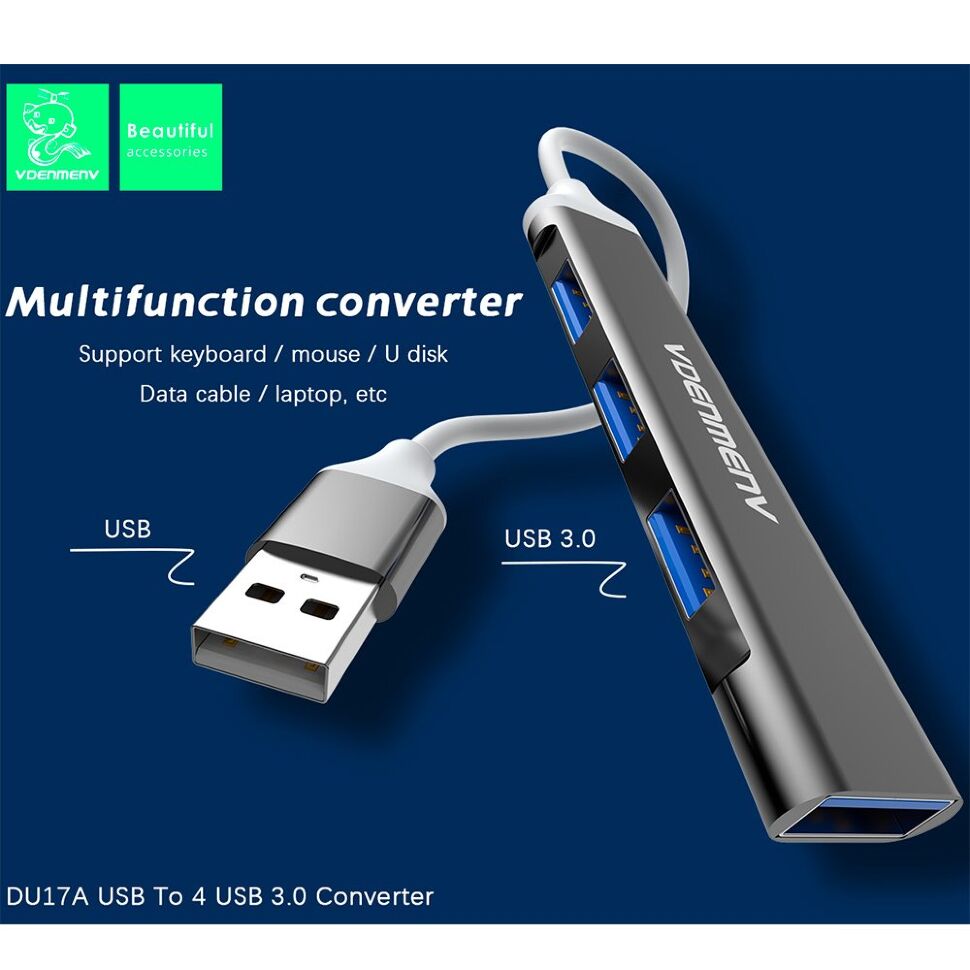 HUB DENMEN DU17A 4 USB 3.0 CONVERTOR HUB DENMEN DU17A 4 USB 3.0 CONVERTOR