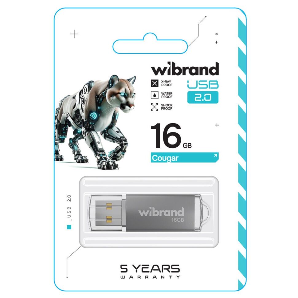 USB флеш 16Gb Wibrand Cougar Silver 2.0