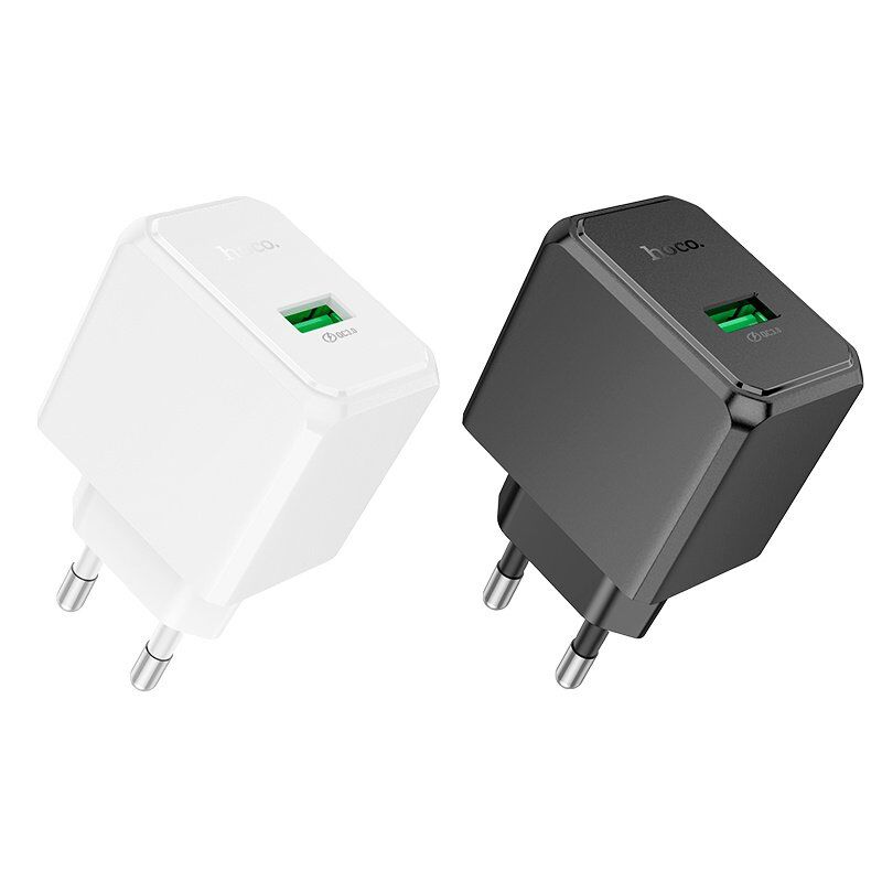 Мережевий зарядний пристрій HOCO NT5 USB QC 3.0, БІЛИЙ Мережевий зарядний пристрій HOCO NT5 USB QC 3.0, БІЛИЙ