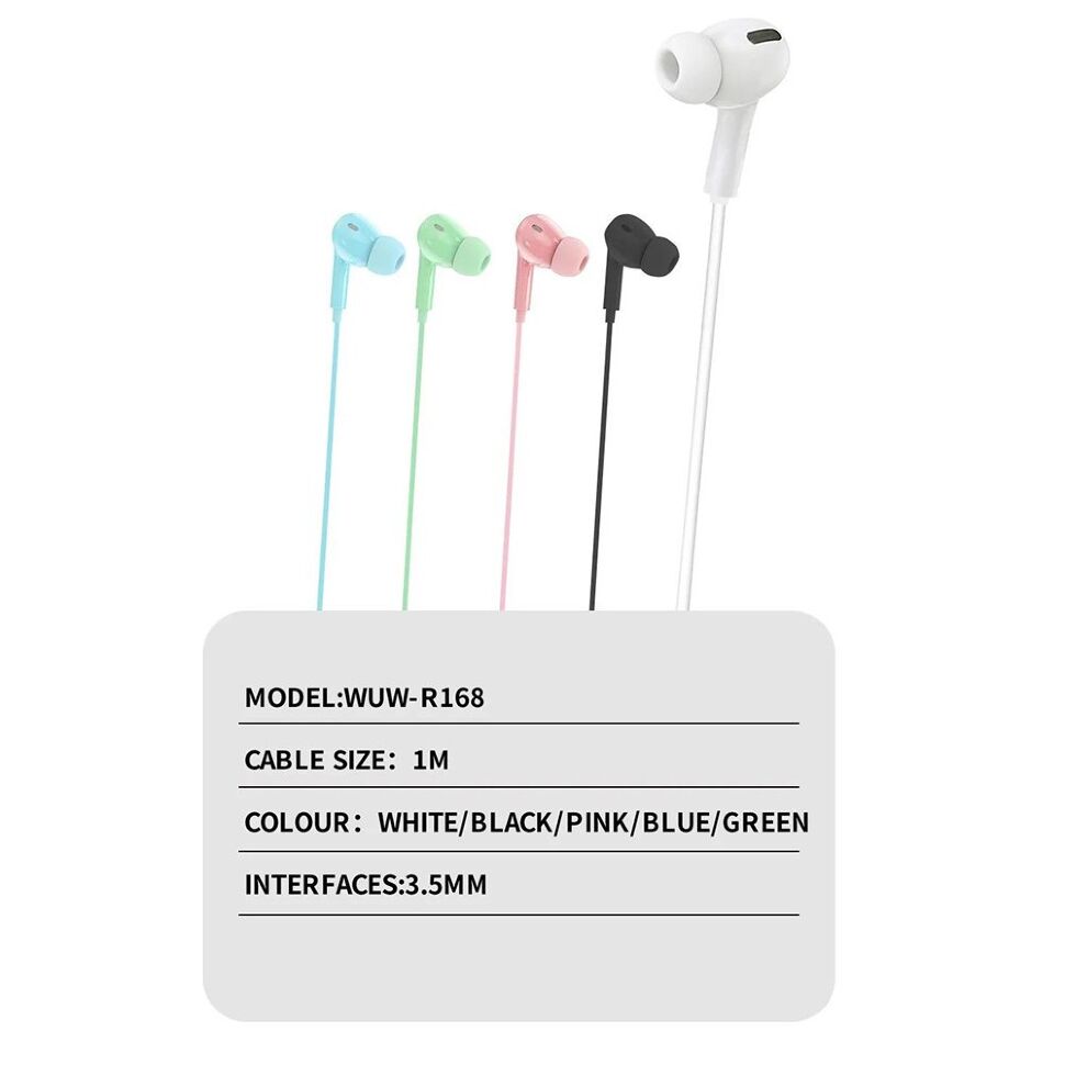 Дротові навушники WUW R168, синій Дротові навушники WUW R168, синій