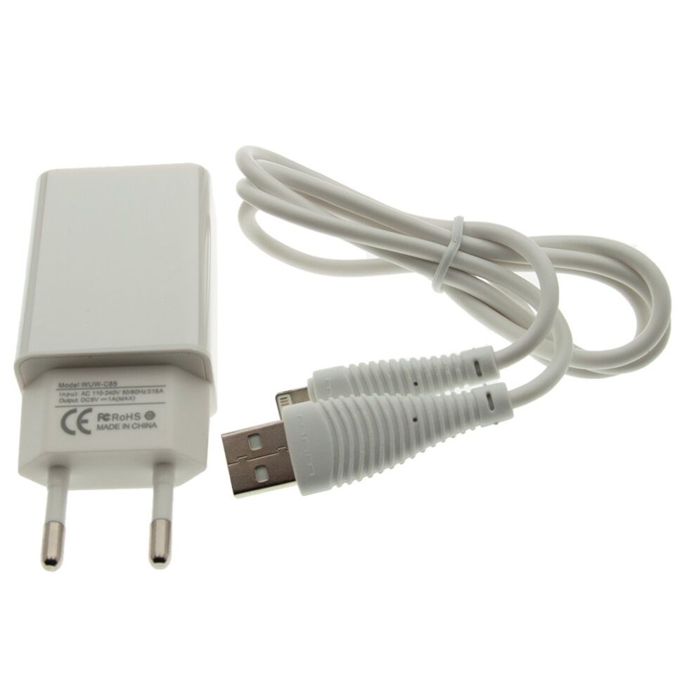 Мережевий зарядний пристрій WUW T18 1000 mA + USB Lightning