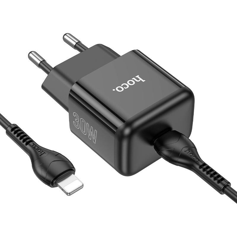 Мережевий зарядний пристрій HOCO N32 TYPE-C PD 30W + КАБЕЛЬ Type-C - Lightning