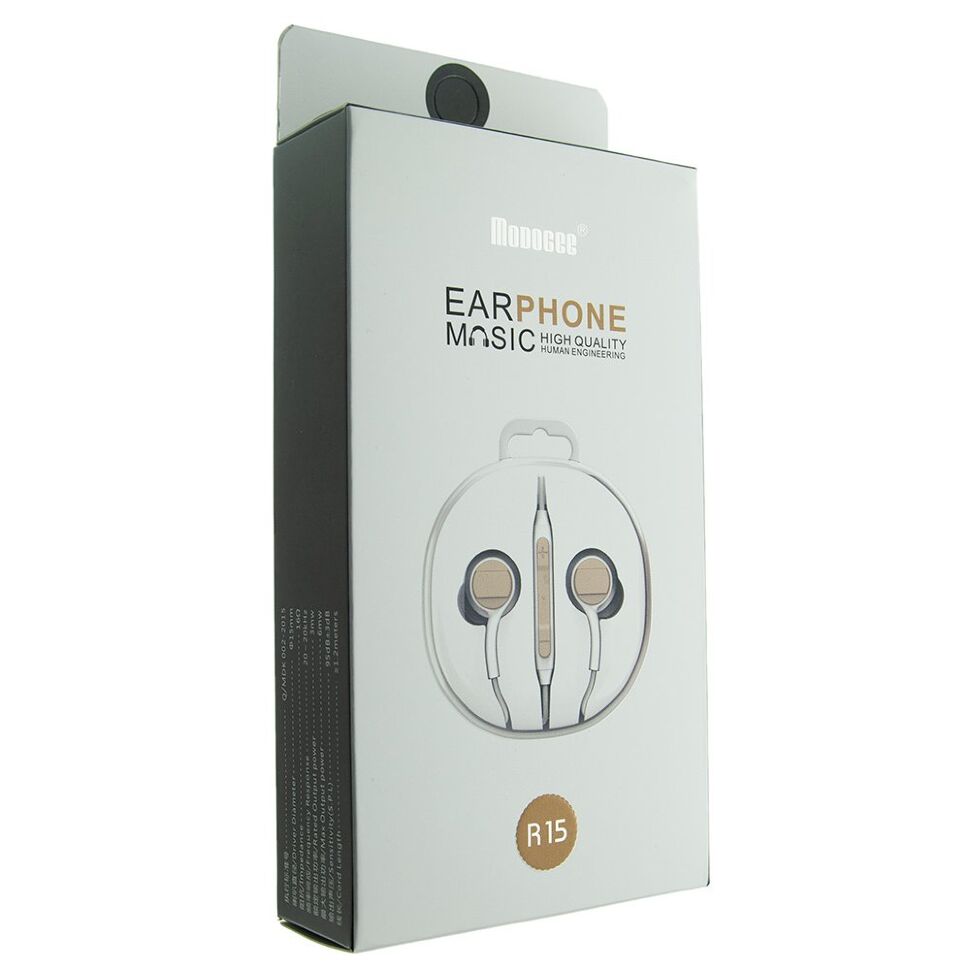 Навушники дротові MODOCEE R15 з регулятором гучності та мікрофоном Навушники дротові MODOCEE R15 з регулятором гучності та мікрофоном