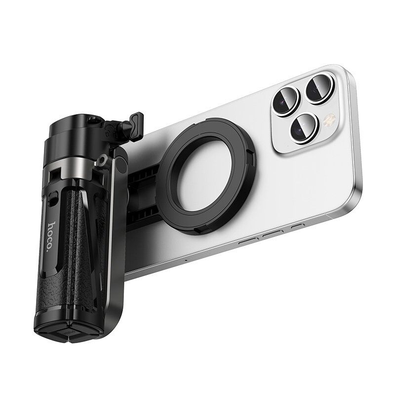 Монопод-штатив HOCO K27 Pro 2-в-1 (магніт + затискач), з Bluetooth-пультом, для смартфона 4.5 - 7.0", чорний