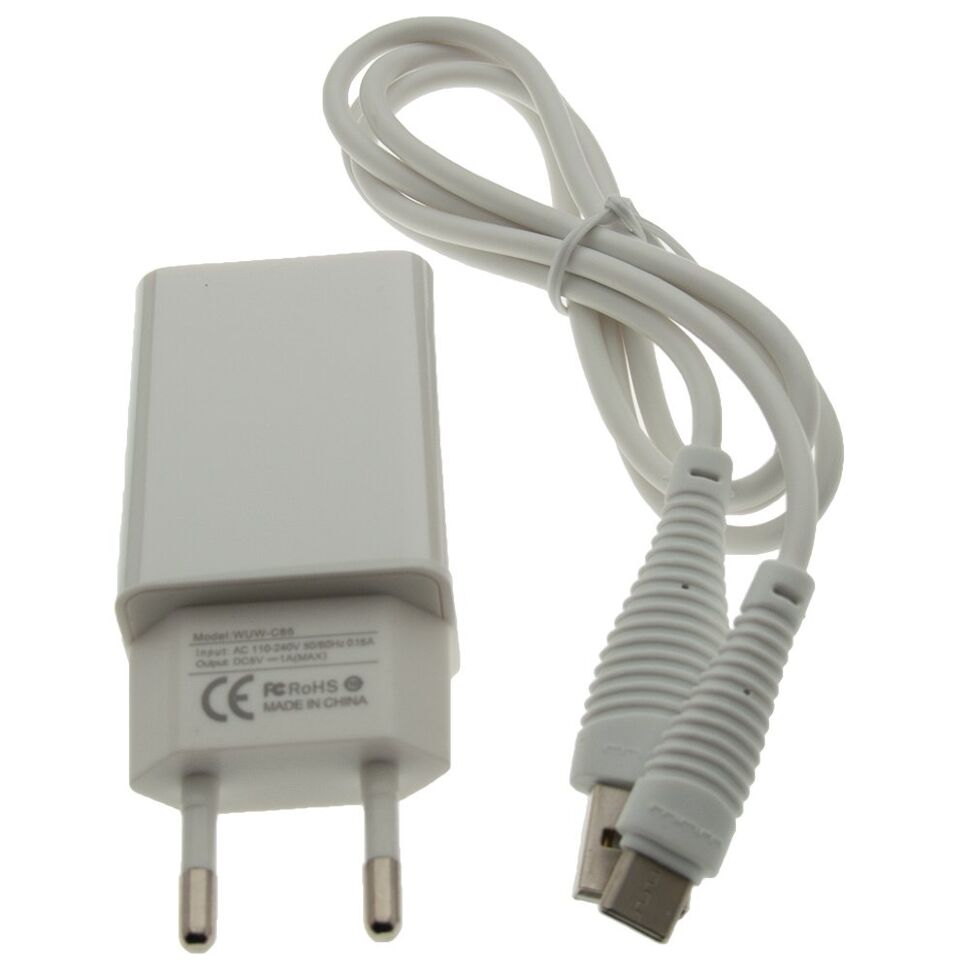 Мережевий зарядний пристрій WUW T18 1000 mA + USB Type-C Мережевий зарядний пристрій WUW T18 1000 mA + USB Type-C