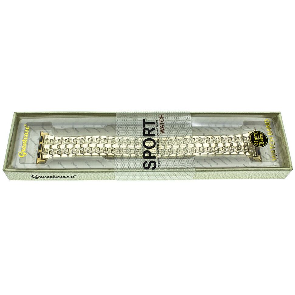 Ремінець металевий для годинника APPLE WATCH 42MM / 44MM / 45MM / 49MM стрази 7 line / 4 rhinestones № 88