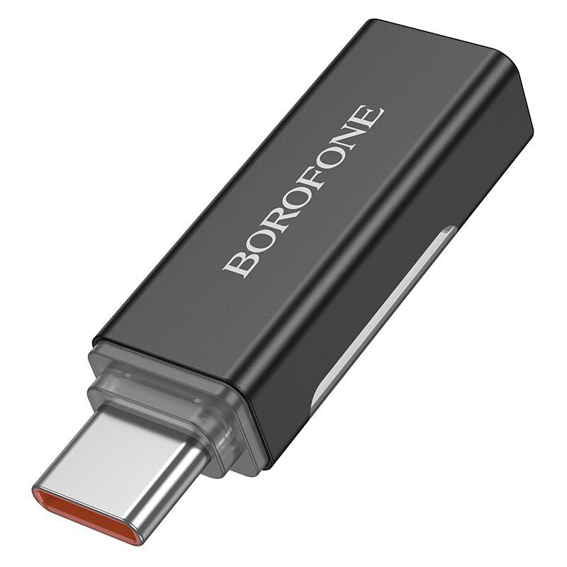 Перехідник BOROFONE BV25 з Type-C мама на Type-C папа, 100W, дісплей, чорний Перехідник BOROFONE BV25 з Type-C мама на Type-C папа, 100W, дісплей, чорний