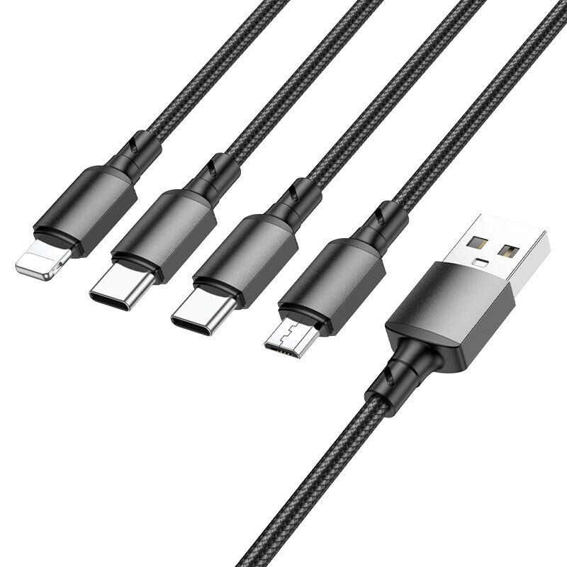 USB кабель BOROFONE BX72 charging data 4in1 USB - Type-C/Type-C/MicroUSB/Lightning